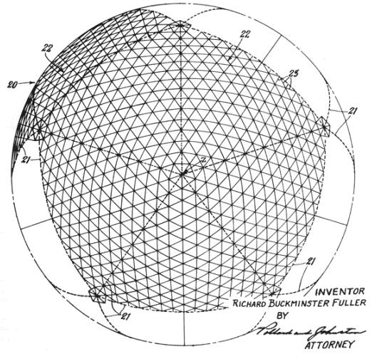 Kopuła geodezyjna. Patent Fullera,1954
